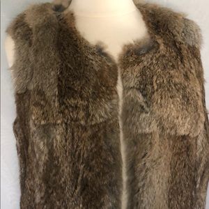 La Rok rabbit fur tan vest